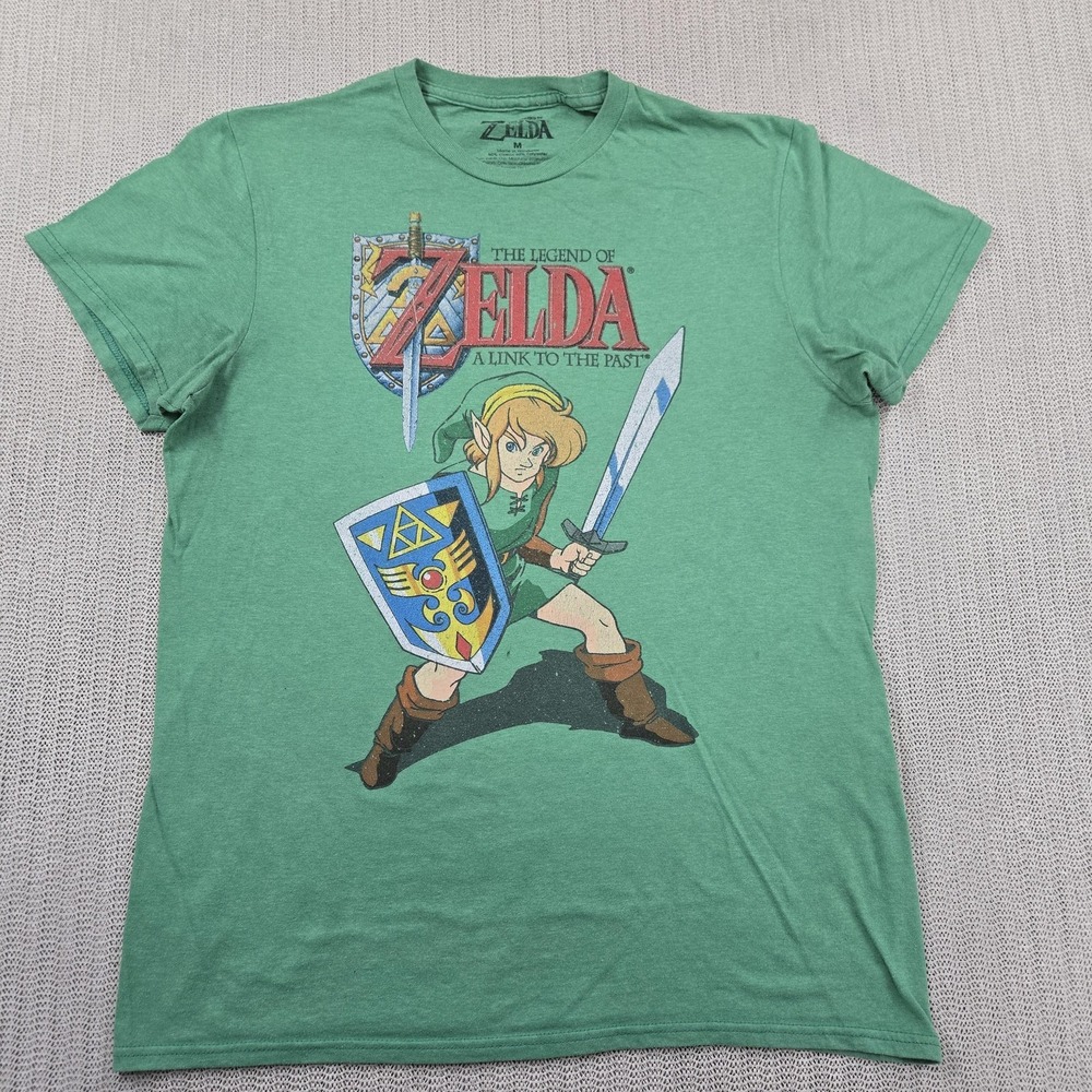The Legend Of Zelda Shirt Mens Medium Green Link A Link To The Past Nintendo Tee